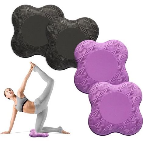 Confezione da 2 cuscini di supporto per ginocchia e gomiti da yoga, in schiuma extra spessa per ginocchia, gomiti, polsi, mani e testa, ideali per pilates e per il supporto delle ginocchia. (1/4)