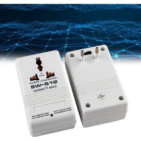 SW S12 110V 220V Transformateur de double tension 100W Adaptateur de voyage Transformateur de puissance pour les petits appareils (1/5)