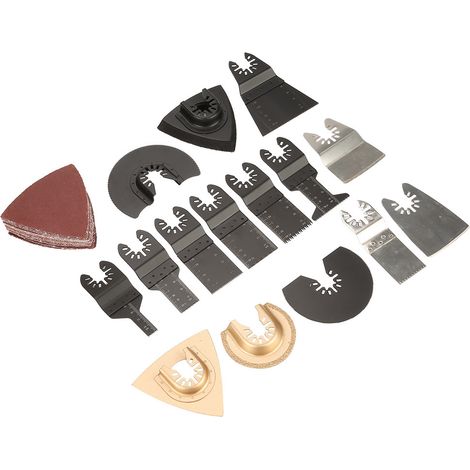 Kit d'accessoires pour outil multifonction oscillant, comprenant 40 lames de scie, pour la réparation et la découpe. (1/5)