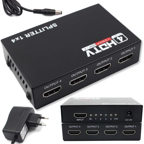 Splitter HDMI 1x4 con clonazione e splitter audio 1080p (1/5)