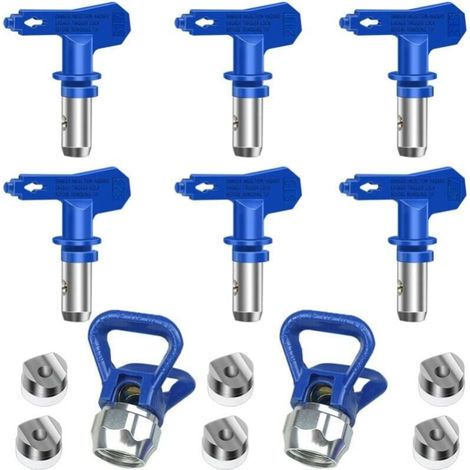 6-Pack Reversible Airless Nozzles, Airless Spray Guns, Replacement Sprayers for Home Construction, Patio Fence (211, 315, 417, 517, 515, 523) YMYNY (1/4)