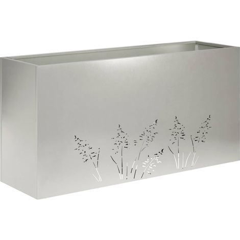 Garten-Pflanzgefäß Silber 100 x 30 x 49 cm Edelstahl vidaXL (1/5)