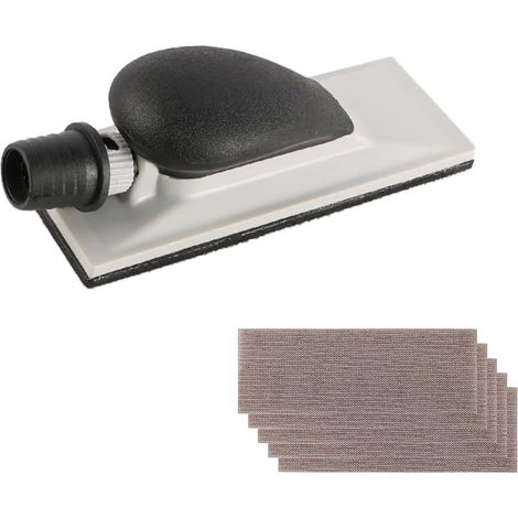 Ponceuse à main avec prise d'aspiration 200×70 mm,Kit 5 blocs de ponçage,Polissage nettoyage paroi sèche bois gris (1/5)