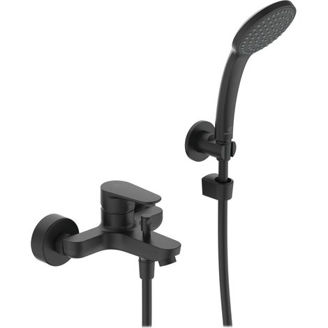 Ideal Standard Cerafine O - Miscelatore a parete per vasca da bagno con accessori, nero BC706XG (1/6)