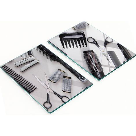 Tableros de vidrio estampados, duraderos y elegantes, para herramientas de peluquer铆a, 2x40x52 cm.