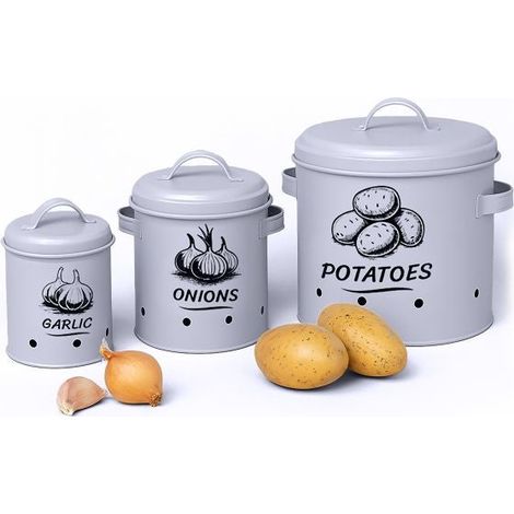 Scatole per conservare patate cipolle e aglio - set da 3