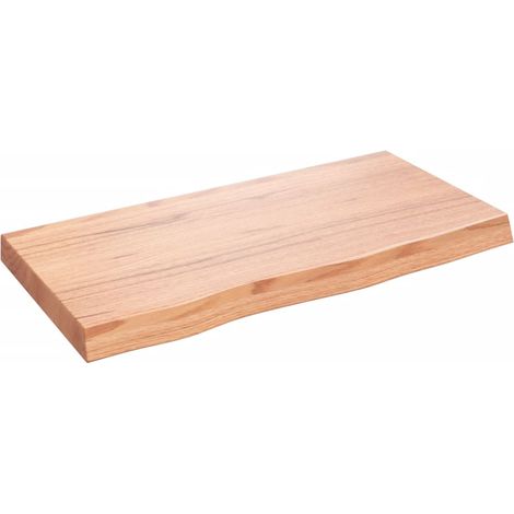 Étagère murale marron clair bois chêne massif traité (1/5)