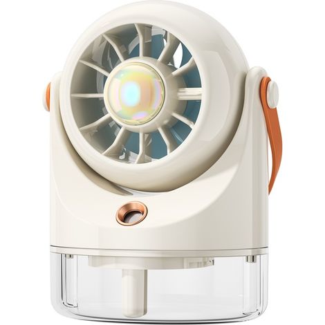 Ventilateur de bureau blanc brumisateur 3 vitesses USB silencieux rafraîchisseur d’air portable pour maison bureau chambre confort été (1/5)