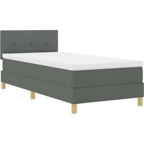 Matelas à ressorts LED avec bande lumineuse LED, gris foncé, 80 x 200 cm, revêtement en tissu. (1/5)