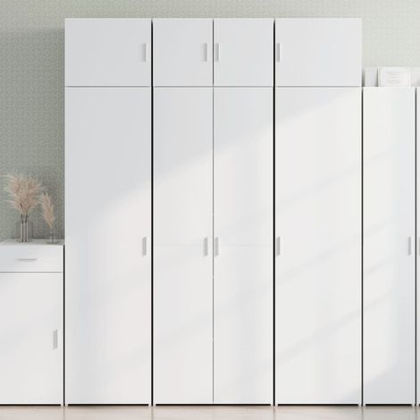 Armoire de rangement-Meuble de stockage blanc 70x42,5x225 cm bois d'ingénierie 420175 (1/5)