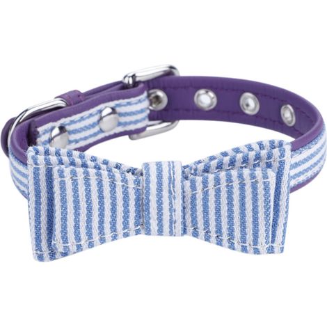 Collier Pour Chien Réglable En Microfibre Avec Nœud Papillon Décoratif Violet - Accessoire Confortable Pour Chiot Et Petit Chien - 1 Pièce (1/5)