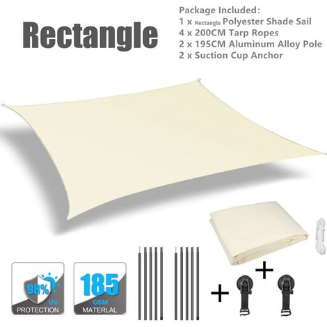 (2x4M Beige) Auvent latéral extérieur pour véhicule de camping, adapté aux camping-cars, aux fourgons aménagés et aux SUV. (1/5)