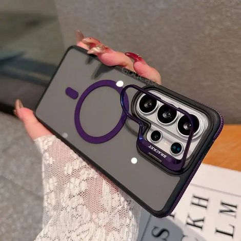 (Galaxy S23+ Violet) Étui de téléphone Samsung MagSafe transparent avec support et cadre magnétique (1/5)