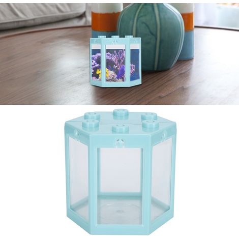 Aquarium Hexagonal Bleu avec Intérieur Ultra-Résistant (1/5)