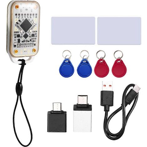 Lecteur/graveur de simulateur de puce intelligente RFID Chameleon V3.0, copieur d'étiquettes intelligentes de cartes à puce d'identification 125 kHz/13,56 MHz, avec porte-clés et carte UID. (1/5)