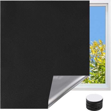 Pare Soleil Fenêtre Maison, 100x145cm, Rideau Occultant Portable Store Thermique, Sans Perçage, 100% Occultant, Adhésif, Coupe Libre (1/5)