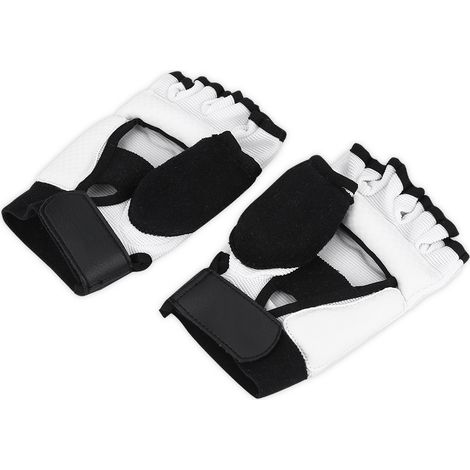 Gants de boxe de sparring Taekwondo pour adultes/enfants avec demi-doigts et protège-mains (taille XS) (1/5)