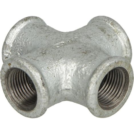 Raccord en fonte malléable croix 1’’ FF/FF/FF/FF