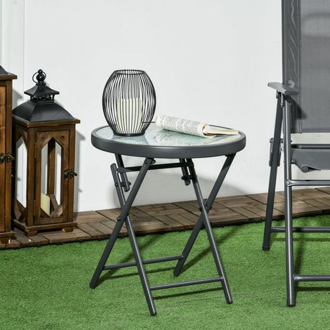 Mesa auxiliar plegable de exterior blanca OKMYHOME (1/3)