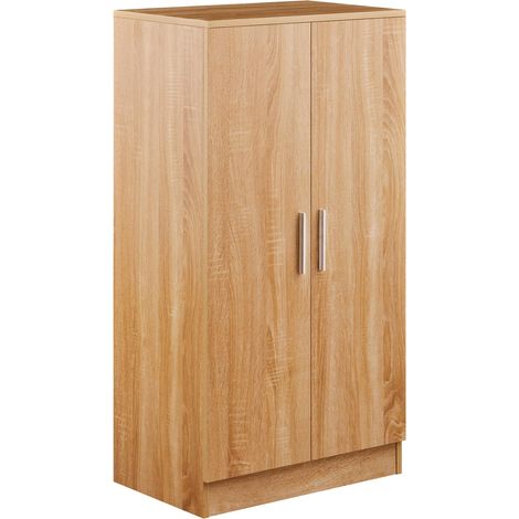 Meuble à chaussures en bois 2 portes avec 7 étagères intérieures, meuble à chaussures pour chaussures avec portes et étagères, meuble pour chaussures 55 x 36 x 108 cm, étagère à chaussures (1/5)