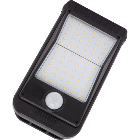 USB-Solar-Klemmleuchte mit integriertem Akku, USB-Bewegungsmelder, 72 LEDs und warmweißem Licht für Außenbereiche wie Terrasse, Garten oder Balkon. (1/5)