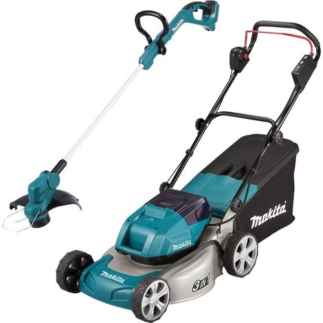 Makita Cordless 18v/36v LXT Brushless Lawn Mower + Makita DUR193Z 18V Strimmer (1/5)