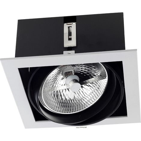LedsC4 Multidir - LED-Einbaustrahler Durchmesser 18cm. Gehäuse aus Stahl. Farbe Grau
