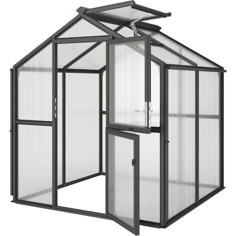KGT Gewächshaus "Galant II", anthrazit-grau, 4,5 m², 10 mm HKP