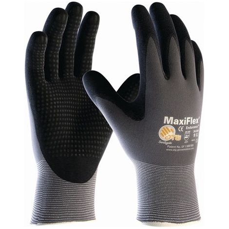 ATG Montage-Handschuh Maxiflex Endurance Gr. 10 Nitril-Noppen grau/schwarz 34-844 (1/2)