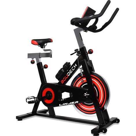 LINJER 1800 Cyclette da corsa professionale con volano da 18Kg con cardiofrequenzimetro e software di monitoraggio Cyclette da fitness Whirling bike Professional Running Bike (1/5)