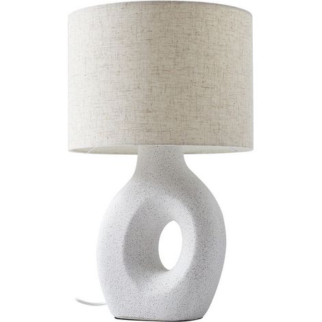 [NEUWERTIG] Lindby Tischleuchte Lampe Thalassia Weiß Keramik Rund 30 Cm B-Ware