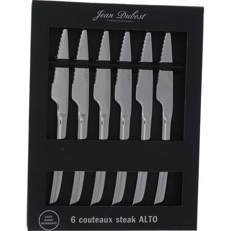 Jean Dubost Alto Estuche 6 Cuchillos para Steak Acero Inoxidable