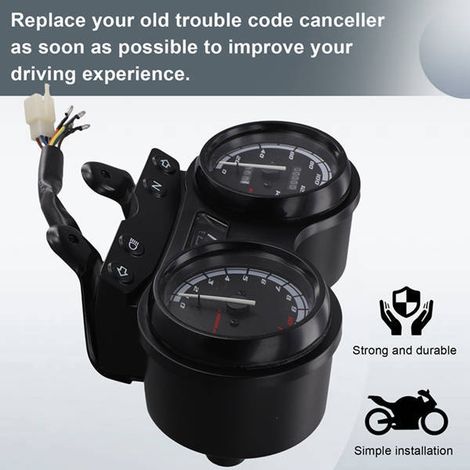 Available in 1 color: Black Material: Plastic Motorcycle speedometer, electronic digital instrument cluster, digital display. (1/5)