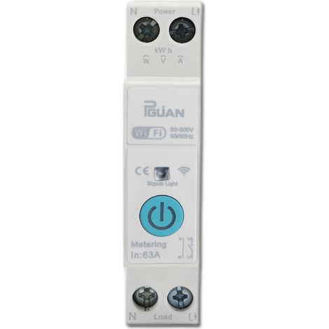 Interrupteur WiFi Intelligent Tuya avec Contrôle du Temps et Consommation Électrique, Couleur Blanc (1/5)
