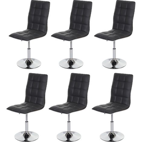 [NON UTILIZZATO] Set 6x sedie soggiorno eleganti HHG-834 design moderno ecopelle sala pranzo grigio