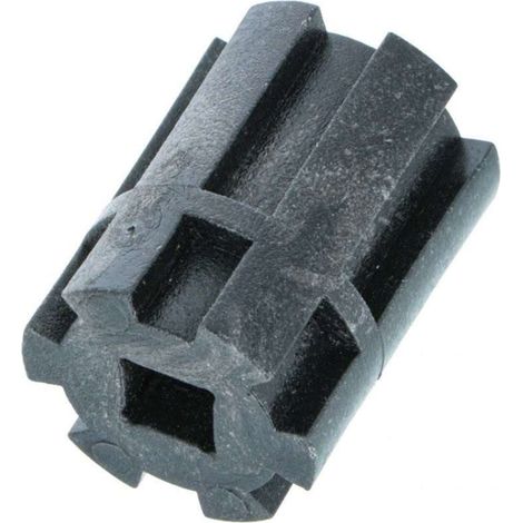 Moyeu d'entraînement pour treuil volet roulant crabot mâle 27mm sortie carrée de 10mm d'un côté et Ø 12mm de l'autre en plastique noir Embout Ouverture Fermeture Fenêtre Store (1/4)