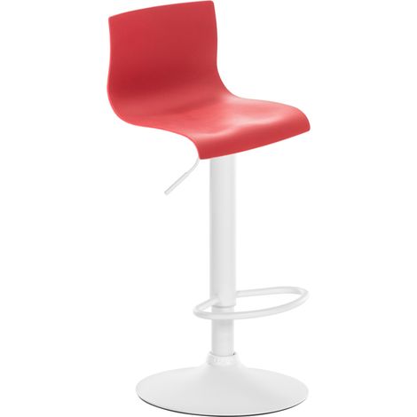 Barhocker Hover Kunststoff rot Metall matt weiss (1/5)