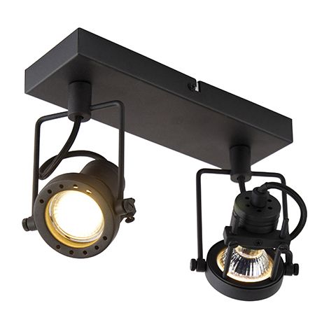 Industrial Spotlight Black 2-Light - Suplux