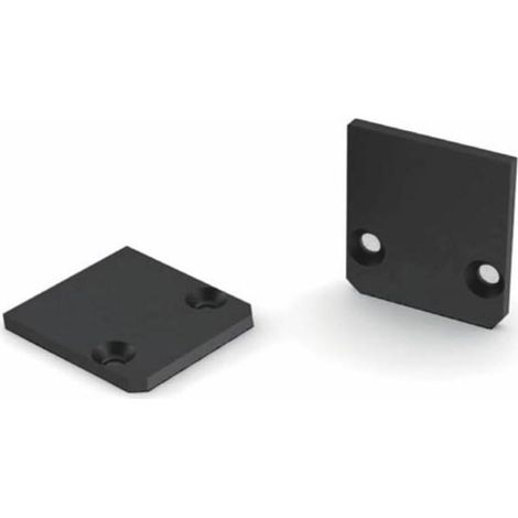 TAPPO DI CHIUSURA IN ALLUMINIO ANODIZZATO PER PROFILO SL15 FL SENZA FORO CAVO - NERO