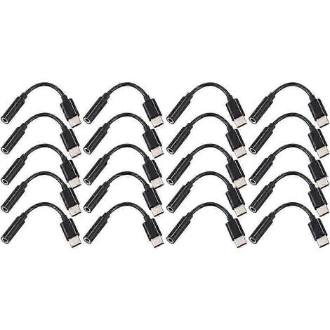 Adaptateur de câble USB-C vers prise casque/écouteurs 3,5 mm (2025 20X), connecteur mâle Type-C 3.1 vers femelle 3,5 mm, compatible avec M... (1/5)