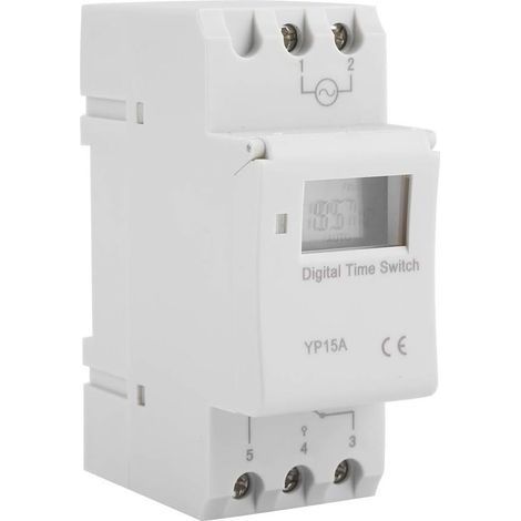 Alimentation programmable Commutateur 16A Rail DIN avec Relais de minuterie LCD numérique (1/5)