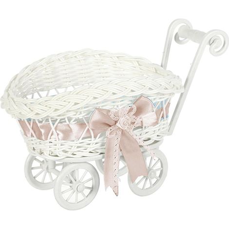 Panier tressé artistique pour le rangement mobile des compositions florales festives (1/5)