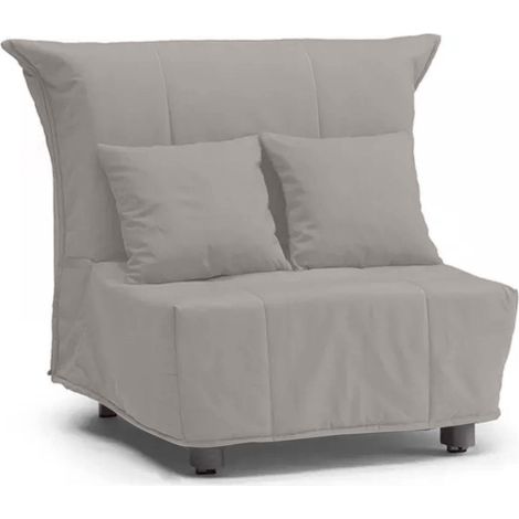 Talamo Italia Divano Letto Alma, Divano singolo, 100% Made in Italy, Poltrona soggiorno con apertura a carrello, in tessuto imbottito, con cuscini inclusi, Cm 85x90h85, colore Grigio, con imballo rinf