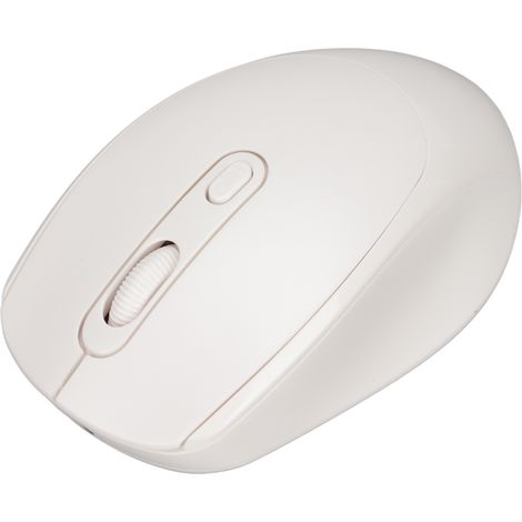 Souris mécanique sans fil, design ergonomique, 3 niveaux de DPI réglables, jusqu'à 1600 DPI, rechargeable par USB 2,4 GHz, blanche.