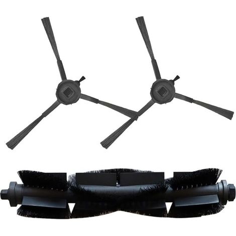 Lot de 3 brosses latérales principales pour aspirateur robot EZVIZ RE4/RE4 Plus/RE5/RE5 Plus, 1 brosse rouleau principale, 2 bros (1/4)