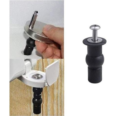 Lot de 2 accessoires de fixation pour abattant WC, vis de fixation, noir (1/5)