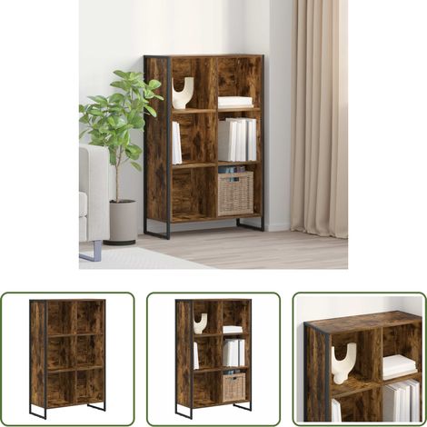 vidaXL Meuble industriel -  Bibliothèque Chêne Fumé 99,5 x 30 x 108,5 cm Bois d'ingénierie (1/5)