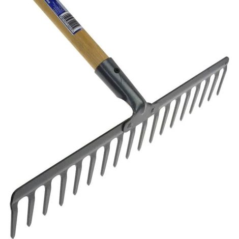 Râteau de jardin Geko 18 dents manche en bois durable (1/3)