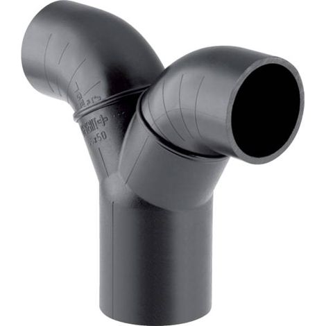 Geberit PE Doppelanschlussbogen 90° für Manschette,  DN 70 / 56, 365.472.16.1 (1/5)