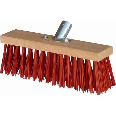 1 Balai cantonnier 31 cm, PVC rouge, Sol extérieur